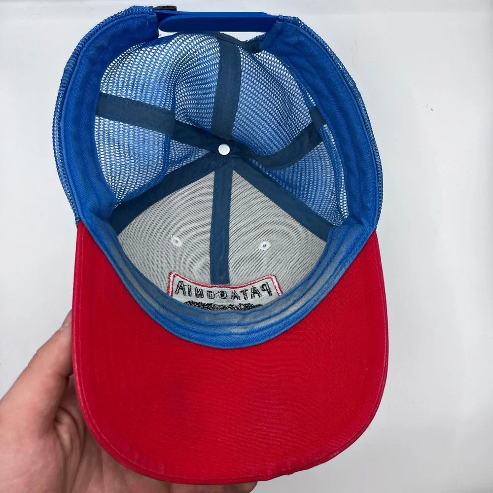 Patagonia Climb A Mountain Trucker Hat Red White Blue‎ Patch Snapback Cap